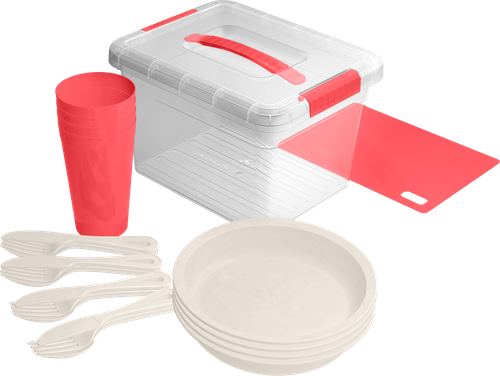 Набор для пикника FUNCOOK №1, на 4 персоны, 22 предмета, Арт. FC4107, картинка