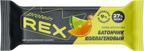 Батончик протеиновый PROTEINREX Лайм-апельсин, глазированный, 45г, детальное фото