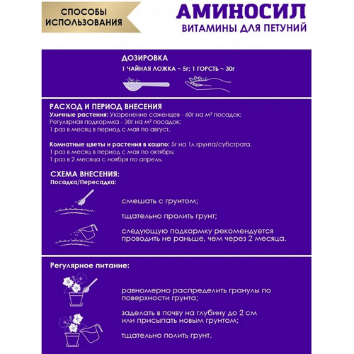 Удобрение АМИНОСИЛ Гранулы д/петуний 50гр, фотография