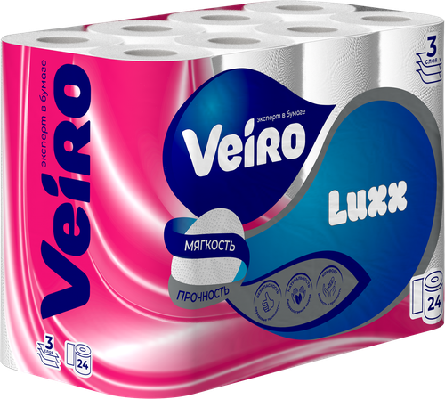 Бумага туалетная VEIRO Luxx 3 слоя, 24шт, картинка