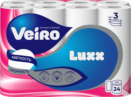 Бумага туалетная VEIRO Luxx 3 слоя, 24шт, изображение
