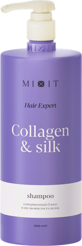 Шампунь для волос MIXIT Hair expert для нейтрализации желтизны с&nbsp;коллагеном&nbsp;и&nbsp;протеинами&nbsp;шелка, 1000мл, детальное фото