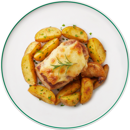 Мясо По‑французски с запеченным картофелем РЕСТО ШИК, 250г, крупный план
