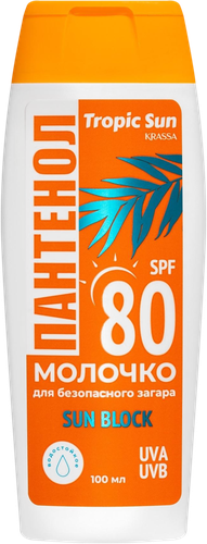 Молочко для загара KRASSA Барьер с пантенолом SPF80, 100мл, картинка