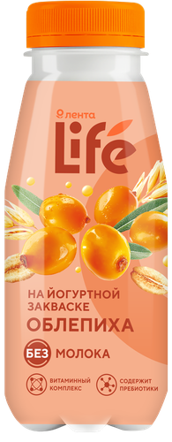 Напиток растительный ЛЕНТА LIFE Йогуртный облепиха, 250г, изображение