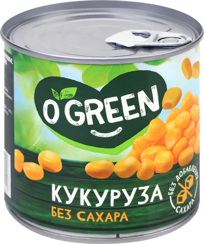 Кукуруза O`GREEN без сахара, 425мл, вид