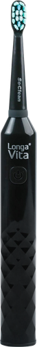 Зубная щетка электрическая LONGA VITA 6 режимов чистки, 4 насадки, черная, крупный план