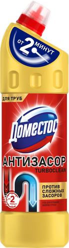 Средство для устранения засоров в трубах ДОМЕСТОС Turboclean, 1000мл, фото