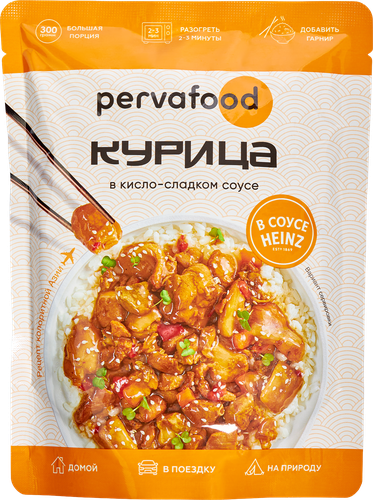Курица PERVAFOOD в кисло-сладком соусе, 300г, крупный план
