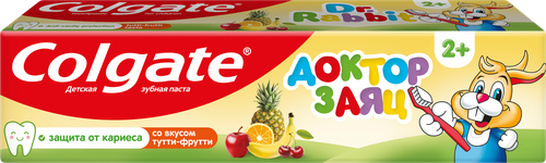 Зубная паста COLGATE Доктор Заяц со вкусом тутти-фрутти, 50мл, изображение