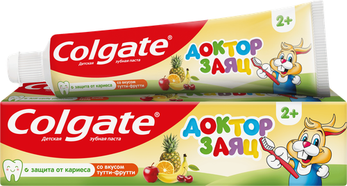 Зубная паста COLGATE Доктор Заяц со вкусом тутти-фрутти, 50мл, детальное фото