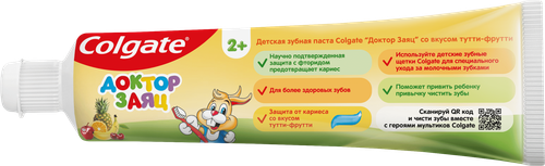 Зубная паста COLGATE Доктор Заяц со вкусом тутти-фрутти, 50мл, фото