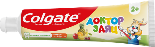Зубная паста COLGATE Доктор Заяц со вкусом тутти-фрутти, 50мл, детальное фото
