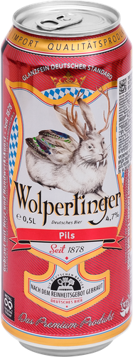 Пиво светлое WOLPERTINGER PILS фильтрованное пастеризованное 4,7%, 0.5л, изображение
