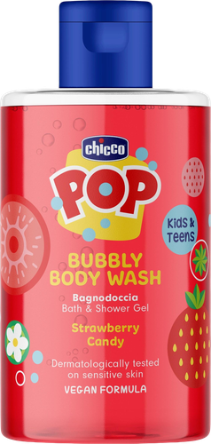 Гель для душа CHICCO Pop Клубника, 300мл, картинка