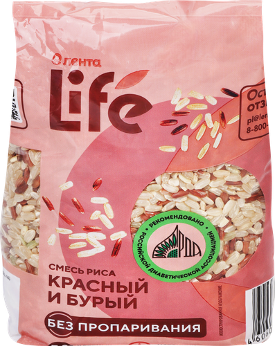 Смесь риса ЛЕНТА LIFE красный и бурый, 450г, детальное фото