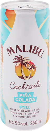 Напиток слабоалкогольный MALIBU Пина Колада, с ароматом ананаса и кокоса  5%, 0.25л