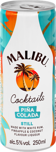 Напиток слабоалкогольный MALIBU Пина Колада, с ароматом ананаса и кокоса 
5%, 0.25л, изображение