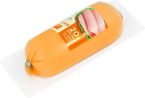 Колбаса вареная ЛЕНТА LIFE Оригинальная куриная, 300г, вид