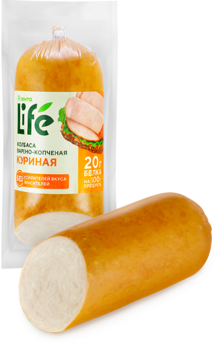 Колбаса варено-копченая ЛЕНТА LIFE куриная, 300г, изображение