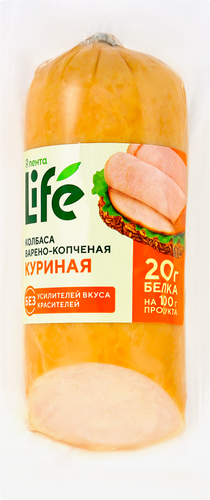 Колбаса варено-копченая ЛЕНТА LIFE куриная, 300г, детальное фото