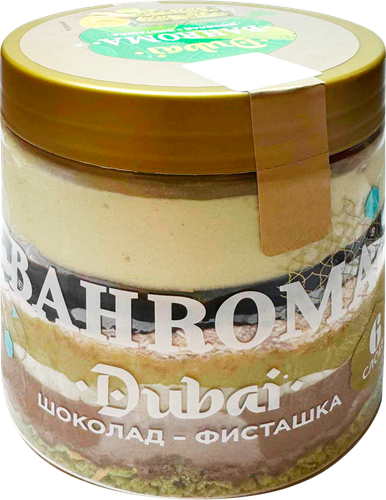 Мороженое BAHROMA Дубайский шоколад-фисташка, пломбир с тестом катаиф 12%, без змж, пластиковая банка, 320г, детальное фото