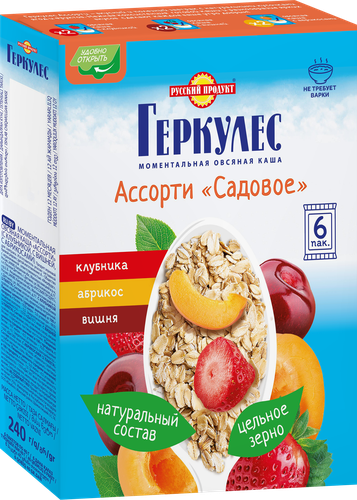 Каша овсяная ГЕРКУЛЕС Ассорти Садовое, 6х35г, фотография