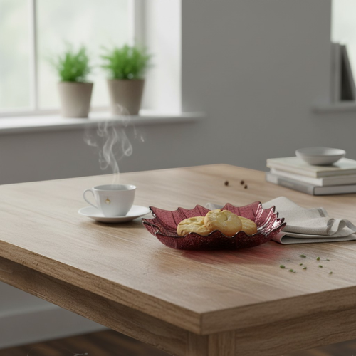 Тарелка сервировочная HOMECLUB Клен, стекло, 21см, Арт. HBM-30, изображение