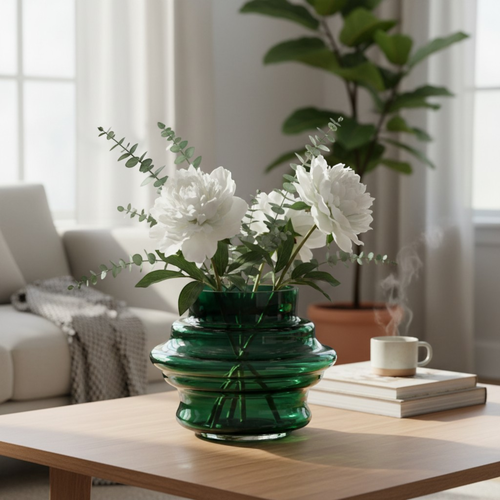 Ваза HOMECLUB Rest, 14см, стекло, бордовая, Арт. HBM-34, фотография