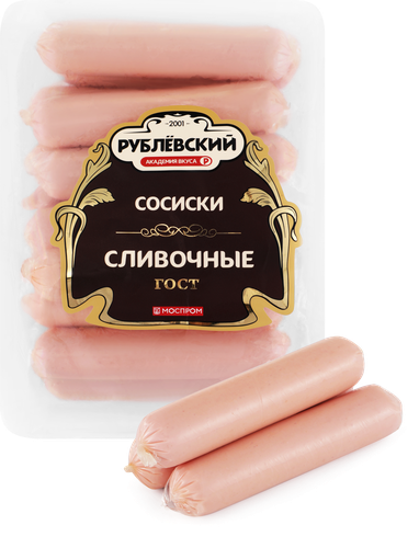 Сосиски РУБЛЁВСКИЙ Сливочные, весовые, изображение