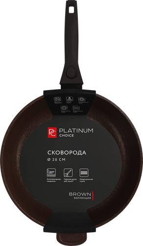 Сковорода PLATINUM CHOICE 28см, антипригарное покрытие, литая, индукция, с съемной ручкой, без крышки, Арт. PC283-ID, фото