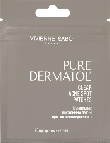 Патчи для лица VIVIENNE SABO Pure Dermatol Clear Acne невидимые локальные, против несовершенств, 20шт, вид