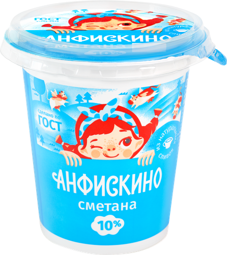 Сметана АНФИСКИНО 10%, без змж, 300г, картинка