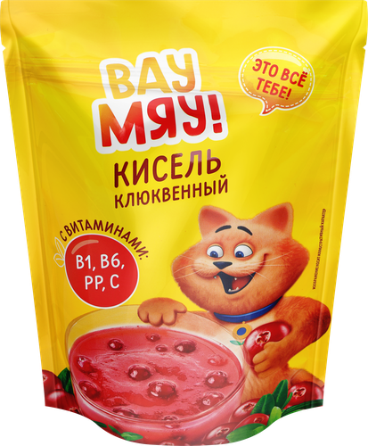 Кисель ВАУ МЯУ! Клюквенный, 150г, фото