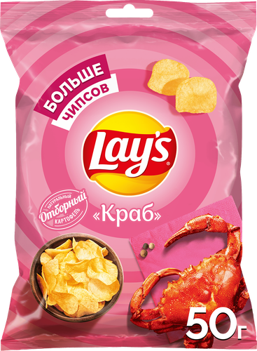 Чипсы картофельные LAY'S Со вкусом краба, 50г, детальное фото