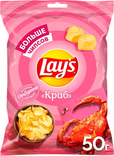 Чипсы картофельные LAY'S Со вкусом краба, 50г, картинка