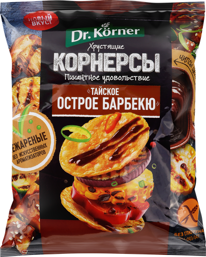 Чипсы цельнозерновые DR KORNER Тайское острое барбекю, 50г, фото