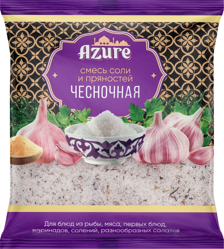 Смесь соли и пряностей AZURE Чесночная, 450г, вид