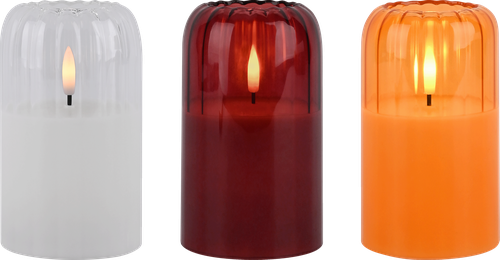 Светильник HOMECLUB свеча LED ребристая, теплый белый, на батарейках 3ААА, IP20, 12,5см, фотография