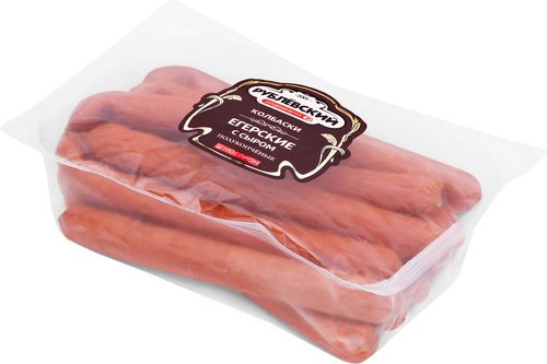 Колбаски полукопченые РУБЛЁВСКИЙ Егерские с сыром, весовые, картинка