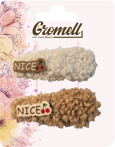 Набор зажимов для волос GROMELL Арт. LZAZH014, 2шт, крупный план