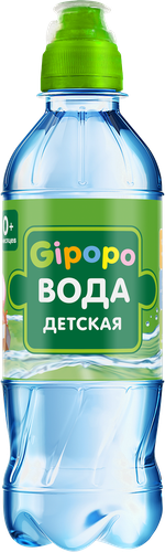 Вода питьевая детская GIPOPO негазированная, с рождения, 0.33л, крупный план