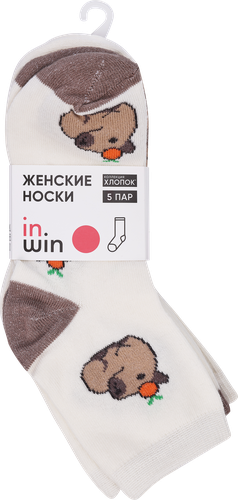 Носки женские INWIN Капибара р. 23, 25, Арт. СП1642, 5пар, изображение