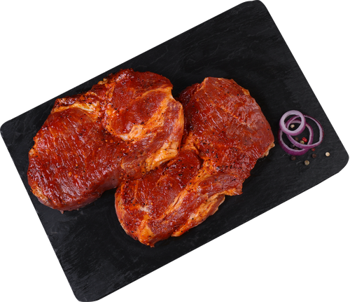 Стейк из свиной шеи в пикантно‑пряном маринаде ЛЕНТА FRESH, весовой, вид