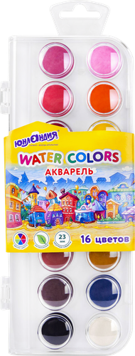 Краски акварельные ЮНЛАНДИЯ ДОМИКИ, 16 цветов, детальное фото
