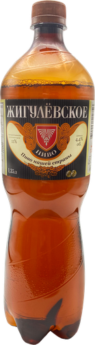 Пиво светлое ЖИГУЛЕВСКОЕ фильтрованное непастеризованное 4,4%, 1.35л