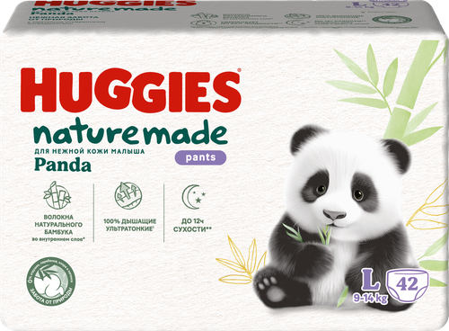 Подгузники-трусики HUGGIES Нэчурмэйд размер 4, 9–14кг, 42шт, фотография