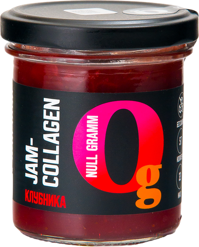 Джем НОЛЬ ГРАММ Клубника, с коллагеном, без сахара, 150г, крупный план