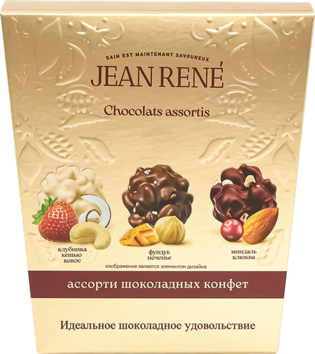 Конфеты JEAN RENE Ассорти из темного, молочного и белого шоколада, 132г, фото