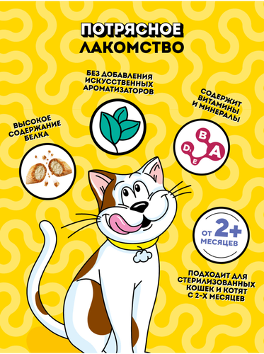 Лакомство для кошек DREAMIES с добавлением индейки, 140г, детальное фото